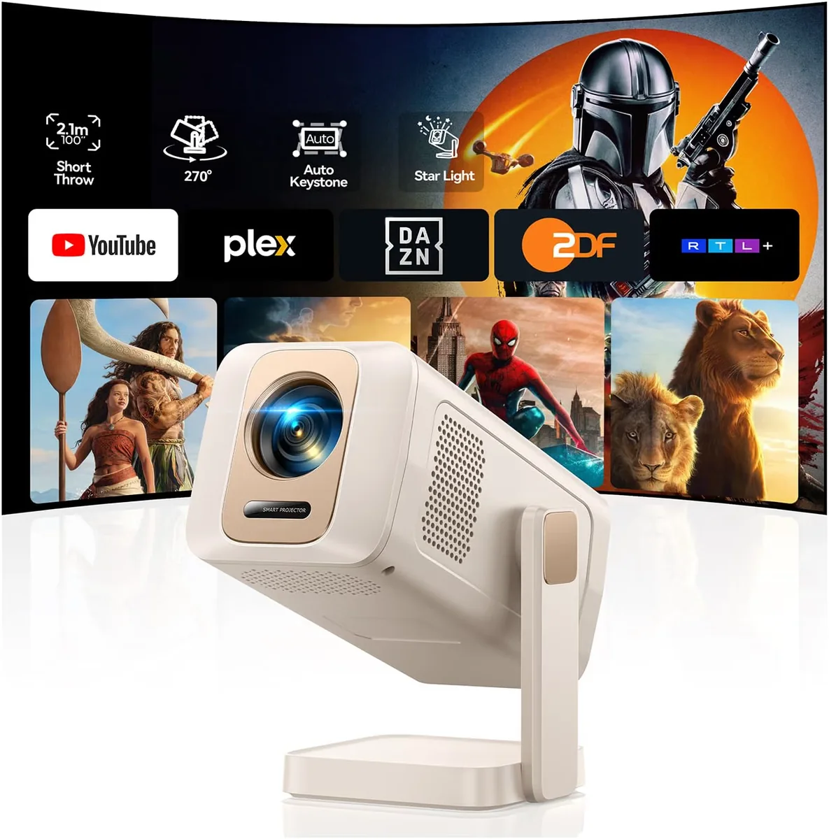 Kompakter Mini-Beamer für Filmabende
